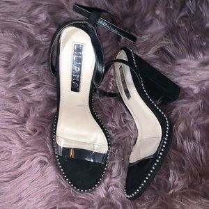 Black Perspex studded heel